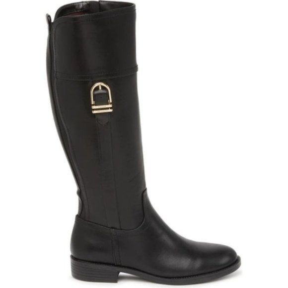 Tommy Hilfiger Rownd Up To-The-Knee Boot Black 6.5M - Picture 1 of 8